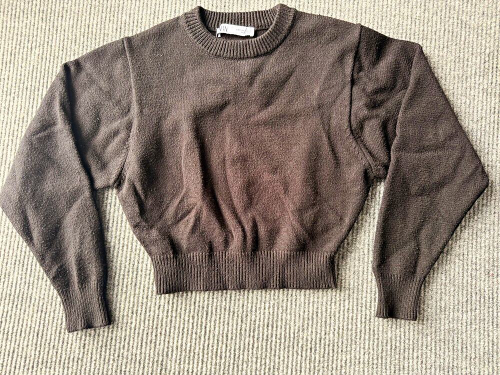 ZARA Women’s Size S black Solid Knit Crewneck Long Sleeve Pullover Sweater